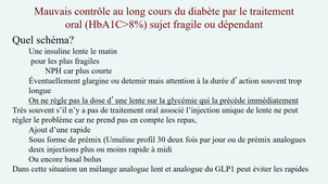 Situations cliniques prescription insuline sujet âgé