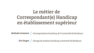 Correspondant(e) Handicap en établissement supérieur