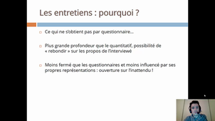 Mémoire M2 - Etudes qualitatives - 1 - Pourquoi des entretiens ? Quels types d'entretiens ?