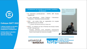 Colloque ISATT 2022 1/2 - L' éthique inclusive en éducation, un nouvel horizon pour les enseignants et l’enseignement.