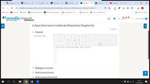 Autoformation Moodle - Zone de Texte et Média