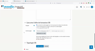 Création de cours - Nouvelle plateforme Moodle