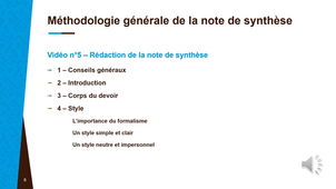 Note de synthèse - Rédaction