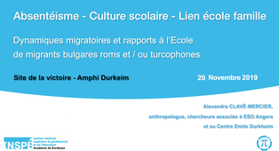 Dynamiques migratoires et rapports à l’Ecole de migrants bulgares roms et/ou turcophones
