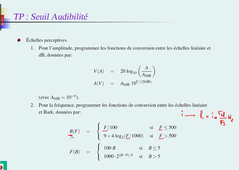 TSM / Paramètres - Seuil Audibilité