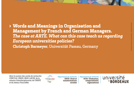 #3 Words and Meanings in Organisation and Management by French and German Managers -  Christoph Barmeyer