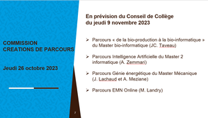 Commission Créations de parcours du 26 octobre 2023 - Collège ST