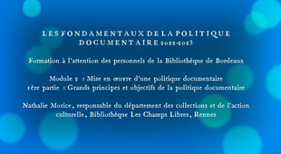 Formation PolDoc BMBx-Module2 : 19mai2022 - 1ère partie