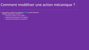 Cours de MECANIQUE - Comment modéliser une action mécanique