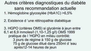 Diabète diagnostic et définition