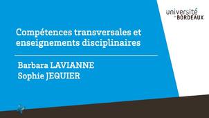Compétences transversales et enseignements disciplinaires