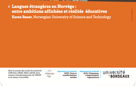 Séminaire PoLLinguEES #7- Langues étrangères en Norvège: entre ambitions affichées et réalités éducatives-Karen Bauer, Norwegian University of Science and Technology