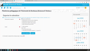 Exporter le calendrier Moodle - Tutothèque étudiants