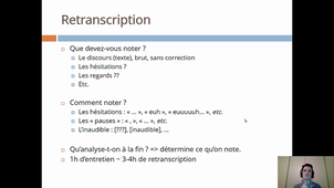 Mémoire M2 - Etudes qualitatives - 5 - Retranscrire un entretien