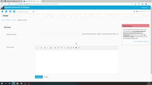 Remise d'un devoir par texte en ligne dans l'activité Devoir de Moodle - Tutothèque étudiants