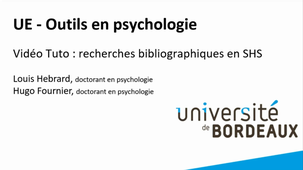 TD Outils en psychologie : Comment mener une recherche bibliographique ?