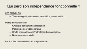 Evaluer les limitations d'activitiés pour prévenir la perte d'indépendance