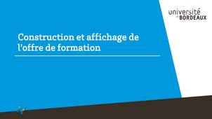 Construction et affichage de l'offre de formation