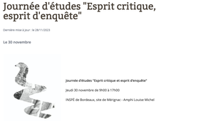 Journée d’étude Esprit critique: introduction