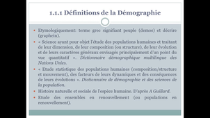 1.1.1 Définitions de la démographie