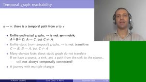 Giant Components in Random Temporal Graphs [RANDOM 2023]