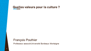 Audiance - Quelles valeurs pour la culture ?