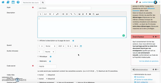 Créer une réunion Zoom sur Moodle