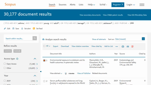 Scopus Trier une liste de résultats