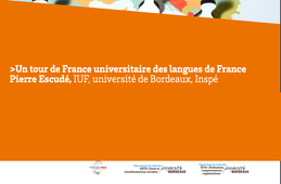 #1 - Un tour de France universitaire des langues de France  - Pierre Escudé